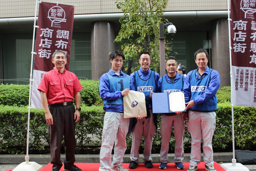 準優勝の林建設株式会社清掃班